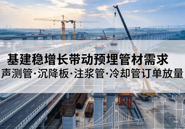 科尔沁左翼中旗基建稳增长带动预埋监测管材需求，声测管、沉降板、注浆管订单持续放量